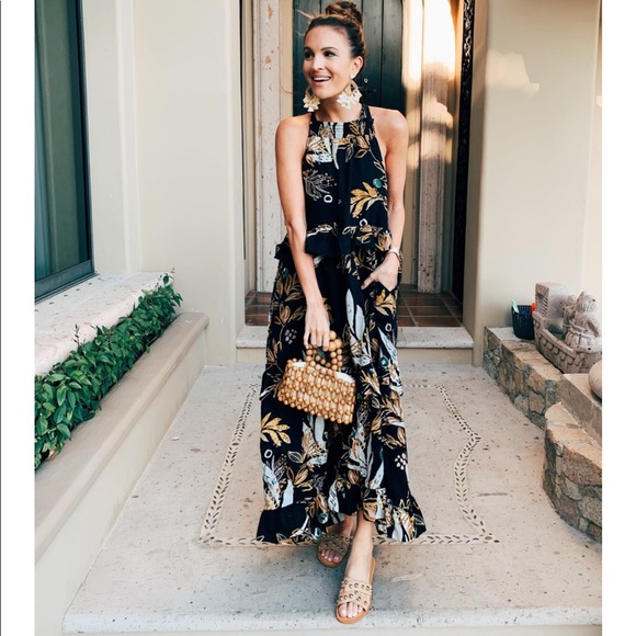 anita printed maxi dress